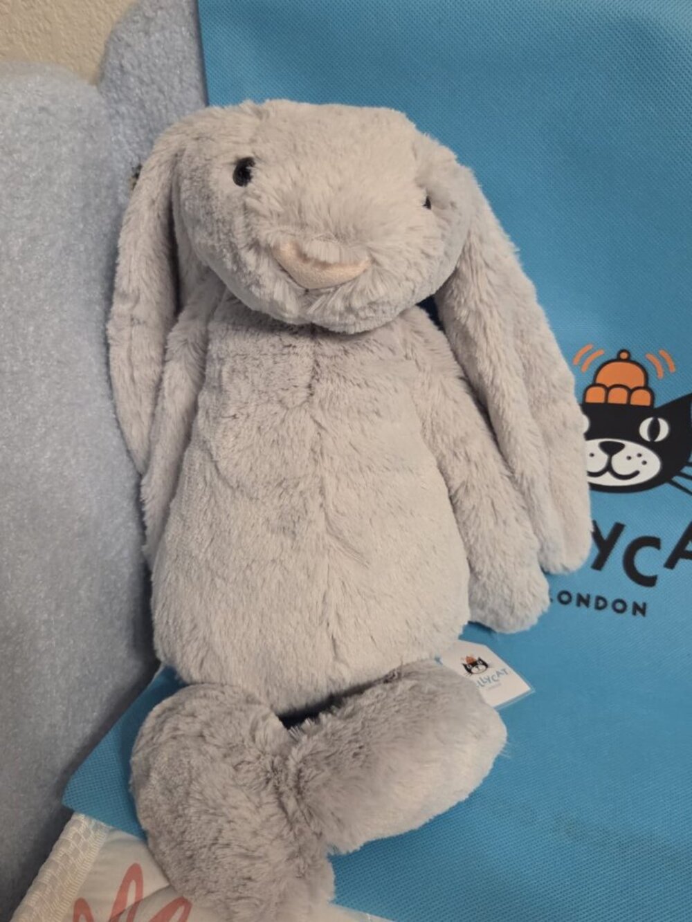 Jellycat Bashful Silver Bunny Plush Rabbit Stuffed Animal NWT Medium 11 Inch